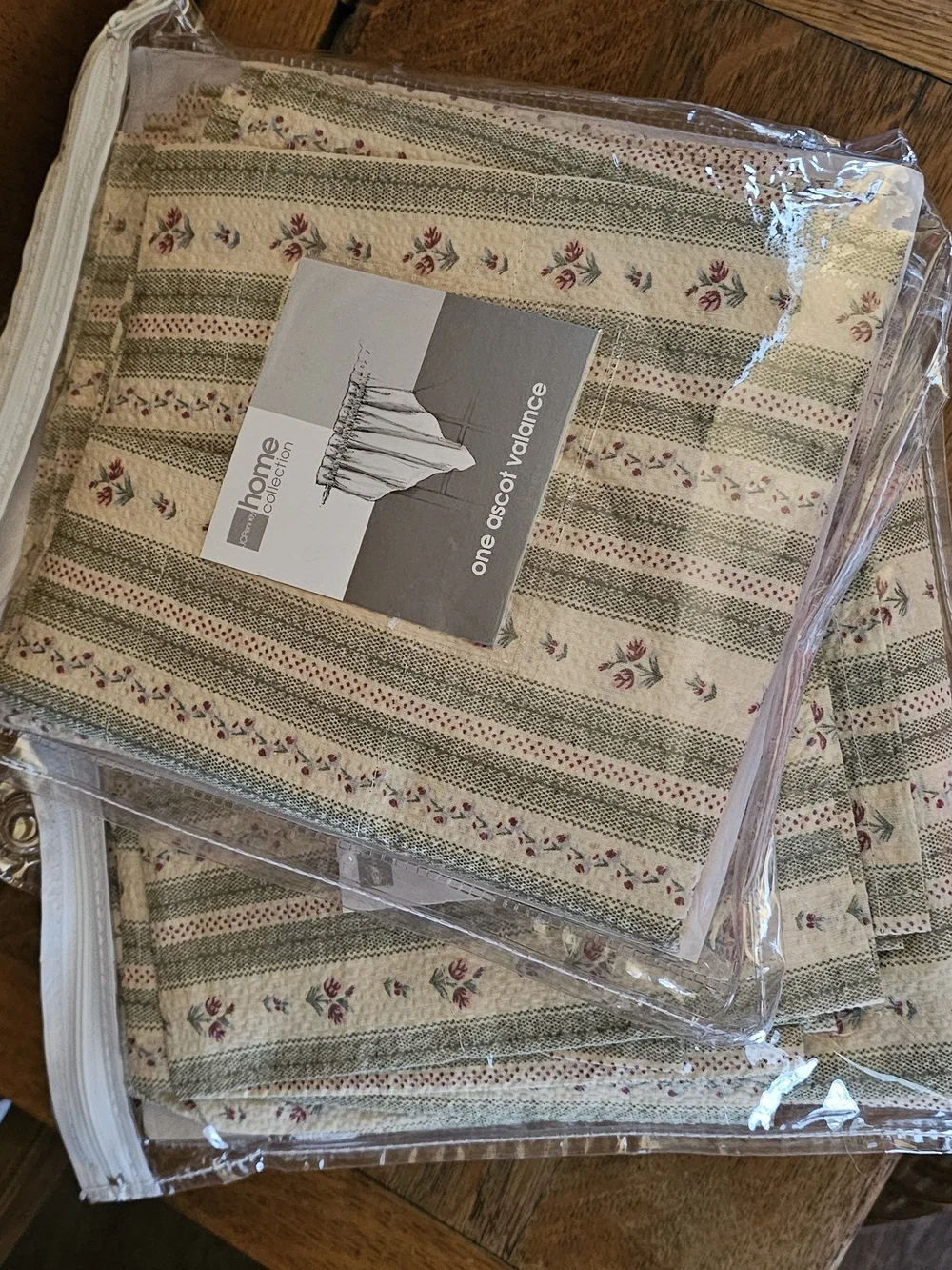 Park B Smith Set 4 Floral Stripe Cotton Ascot Valances Cottagecore